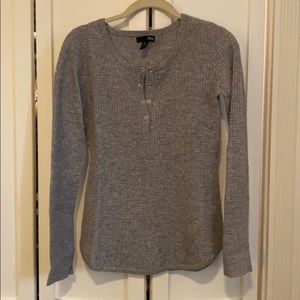 Aqua cashmere Henley sweater